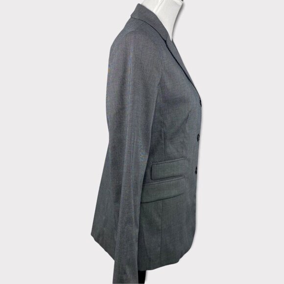 Talbots Women's NWT Blue Mini Check Three Button Luxury Career Blazer 6 Long/C36 - Picture 2 of 7